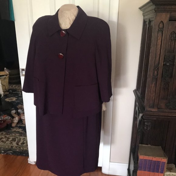 BROWNSTONE STUDIO: PURPLE PIECE DRESS AND JACKET SIZE 18W - Picture 2 of 3